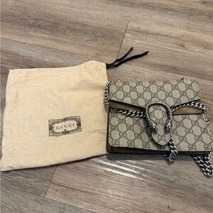 Gucci Taupe and Charcoal Chain Bag
